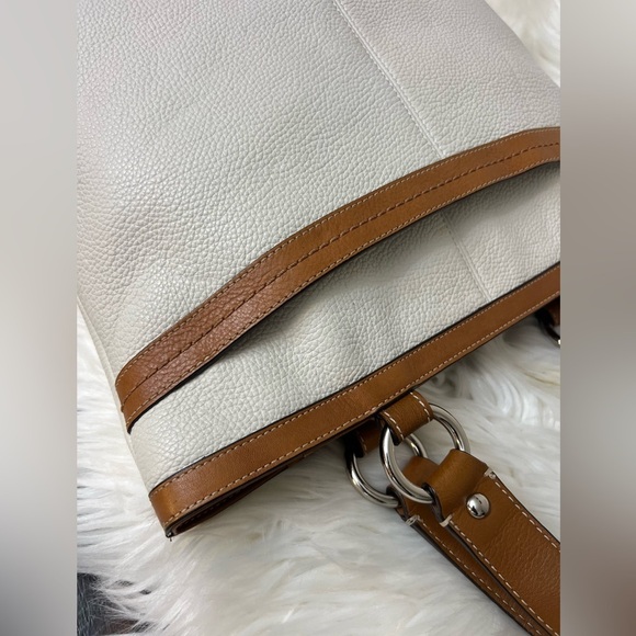 Rare Coach Authentic Penelope Purse F14683 White Cream & Brown Pebble Leather - Picture 10 of 13